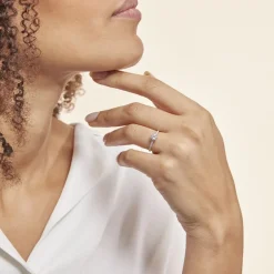 Online Histoire d'Or Bague Manon Or Blanc Topaze Et Oxyde De Zirconium or blanc topaze bleue