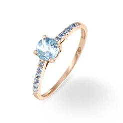 Histoire d'Or Bague Manon Or Rose Topaze Et Oxyde De Zirconium