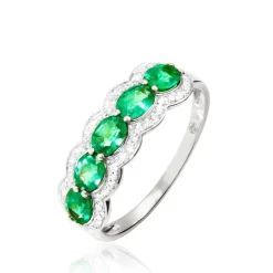 Histoire d'Or Bague Margaux Or Blanc Emeraude Et Diamant* Bagues|Bagues Avec Pierre