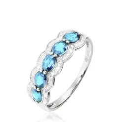 Clearance Histoire d'Or Bague Margaux Or Blanc Topaze Et Diamant