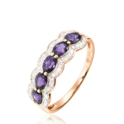 New Histoire d'Or Bague Margaux Or Rose Amethyste Et Diamant