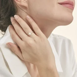 Histoire d'Or Bague Maria-francoise Or Jaune Perle De Culture Et Oxyde De Zirconium* Bagues|Bagues Avec Pierre