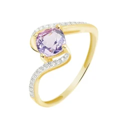 Histoire d'Or Bague Maria-serena Or Jaune Amethyste Et Oxyde De Zirconium* Bagues|Bagues Avec Pierre