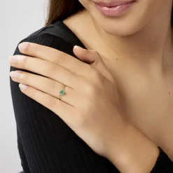 Discount Histoire d'Or Bague Marie Et Diamant or jaune emeraude