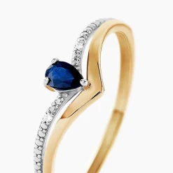 New Histoire d'Or Bague Marjeta Diamant or jaune saphir