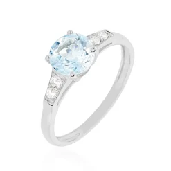 Clearance Histoire d'Or Bague Maysara Or Blanc Topaze Et Oxyde De Zirconium
