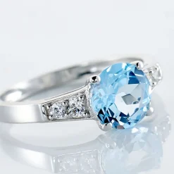 Clearance Histoire d'Or Bague Maysara Or Blanc Topaze Et Oxyde De Zirconium