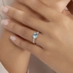 Clearance Histoire d'Or Bague Maysara Or Blanc Topaze Et Oxyde De Zirconium