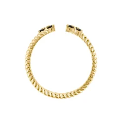 Outlet Histoire d'Or Bague Midnight Royalty Plaqué Or Jaune Pierre De Synthèse