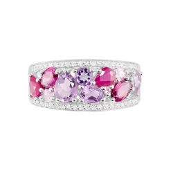Histoire d'Or Bague Multicolore Or Blanc Amethyste Et Saphir Et Rhodolite* Bagues|Bagues Avec Pierre
