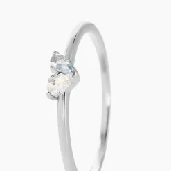Sale Histoire d'Or Bague Myhalf Argent Blanc Oxyde De Zirconium argent blanc oxyde bleu sky