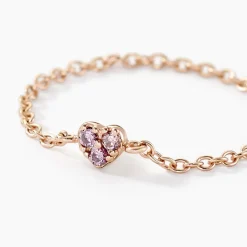 Outlet Histoire d'Or Bague Myhalf Argent Rose Oxyde De Zirconium argent rose oxyde fumé