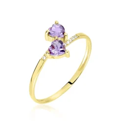 Histoire d'Or Bague Myrtie Or Jaune Amethyste Violet Oxyde De Zirconium* Bagues|Bagues Avec Pierre