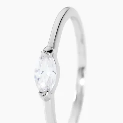 Discount Histoire d'Or Bague Navette De Zirconium argent blanc oxyde