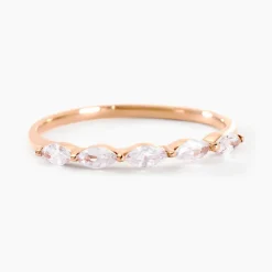 Hot Histoire d'Or Bague Navette De Zirconium argent rose oxyde