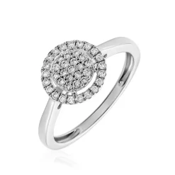 Clearance Histoire d'Or Bague Nawra Platine Blanc Diamant Synthétique