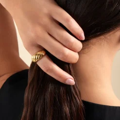 Histoire d'Or Bague Nemee Acier Jaune* Bagues|Bagues Sans Pierre