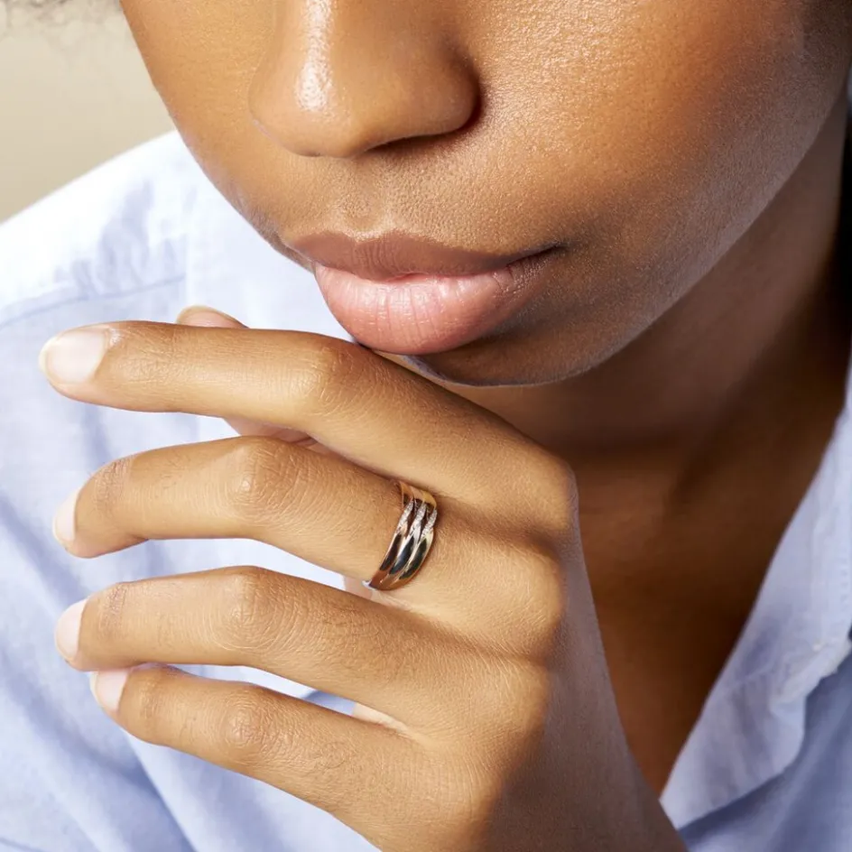 Histoire d'Or Bague Nesibe Or Tricolore Diamant* Bagues|Bagues Avec Pierre