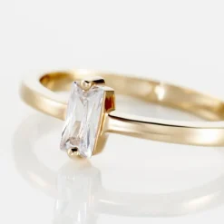 Clearance Histoire d'Or Bague Nila Plaqué Or Jaune Oxyde De Zirconium