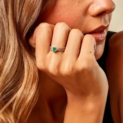 Histoire d'Or Bague Ninian Or Jaune Emeraude Diamant