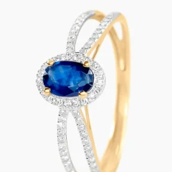 Histoire d'Or Bague Ninian Or Jaune Saphir Diamant