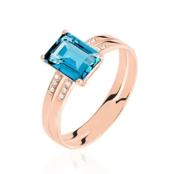 Discount Histoire d'Or Bague Noee Or Rose Topaze Et Oxyde De Zirconium