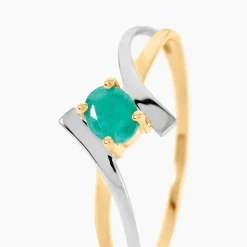 Hot Histoire d'Or Bague Or Bicolore Rosmunda Emeraude or bicolore emeraude