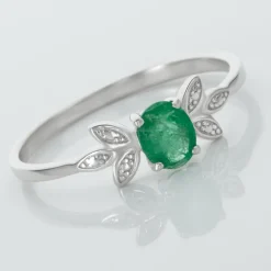 Histoire d'Or Bague Or Blanc Febe Emeraude* Bagues|Bagues Avec Pierre