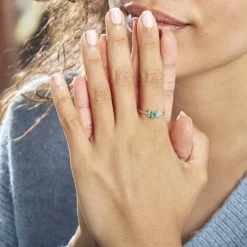 Histoire d'Or Bague Or Blanc Febe Emeraude* Bagues|Bagues Avec Pierre