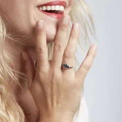 Histoire d'Or Bague Or Blanc Jaire Saphir* Bagues|Bagues Avec Pierre