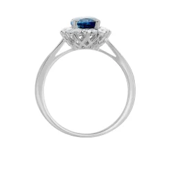 Outlet Histoire d'Or Bague Or Blanc Quintilla Topaze London Blue Et Oxydes