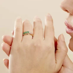 Discount Histoire d'Or Bague Or Jaune Abelard Emeraudes Diamants or jaune emeraude