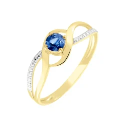Clearance Histoire d'Or Bague Or Jaune Canut Saphir