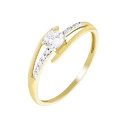 Clearance Histoire d'Or Bague Or Jaune Daegan Oxydes De Zirconium
