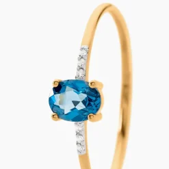 Sale Histoire d'Or Bague Or Jaune Jehane Topaze Oxydes De Zirconium or jaune topaze bleu london