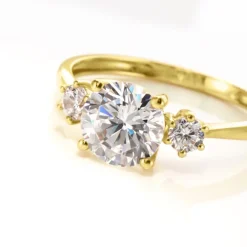 New Histoire d'Or Bague Or Jaune Kesari Oxyde De Zirconium