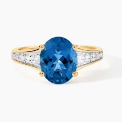 Discount Histoire d'Or Bague Or Jaune Marie-camille Topaze Oxydes De Zirconium or jaune topaze london blue