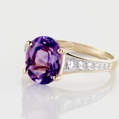 Outlet Histoire d'Or Bague Or Jaune Marie-camille Améthyste Oxydes De Zirconium or jaune amethyste violette