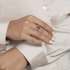 Outlet Histoire d'Or Bague Or Jaune Marie-camille Améthyste Oxydes De Zirconium or jaune amethyste violette