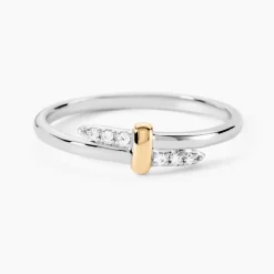 New Histoire d'Or Bague Or Jaune Oxyde De Zirconium