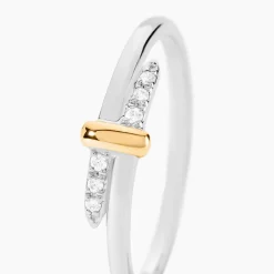 New Histoire d'Or Bague Or Jaune Oxyde De Zirconium