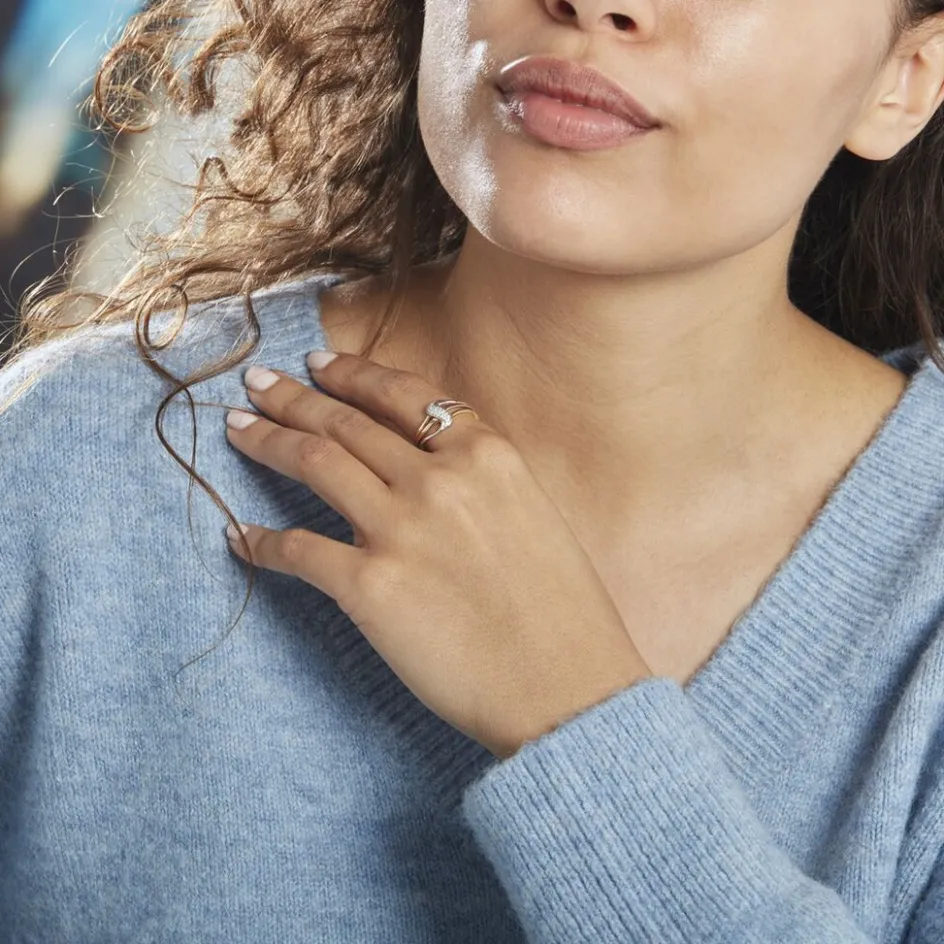 Histoire d'Or Bague Or Tricolore Dionyse Oxydes De Zirconium