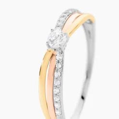 Histoire d'Or Bague Or Tricolore Peregrine Oxyde De Zirconium