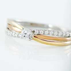 Histoire d'Or Bague Or Tricolore Peregrine Oxyde De Zirconium