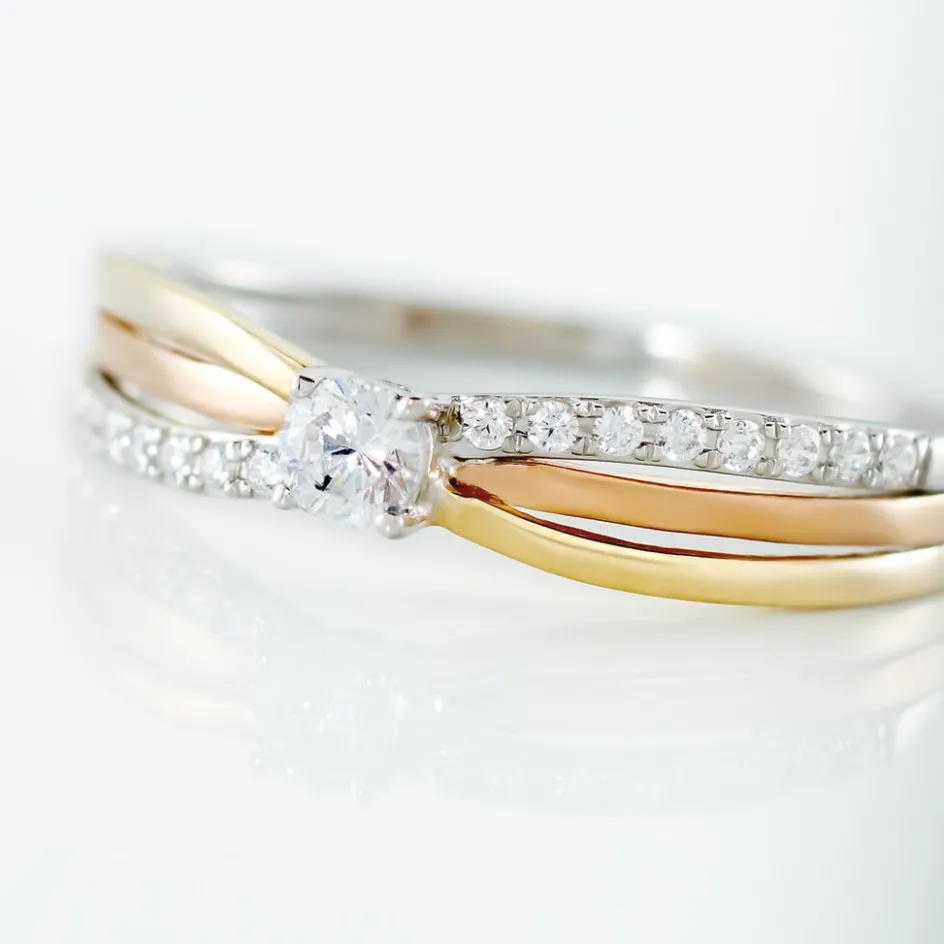 Histoire d'Or Bague Or Tricolore Peregrine Oxyde De Zirconium