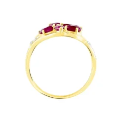 Histoire d'Or Bague Orchidee Diamant or bicolore rubis