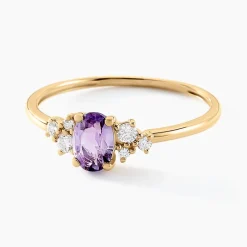 Histoire d'Or Bague Pansy Or Jaune Améthyste Oxyde De Zirconium* Bagues|Bagues Avec Pierre