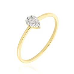 Histoire d'Or Bague Pear C Or Jaune Diamant* Bagues|Bagues Avec Pierre