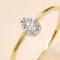 Histoire d'Or Bague Pear C Or Jaune Diamant* Bagues|Bagues Avec Pierre