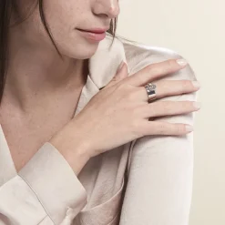 Hot Histoire d'Or Bague Piassina Argent Blanc Nacre